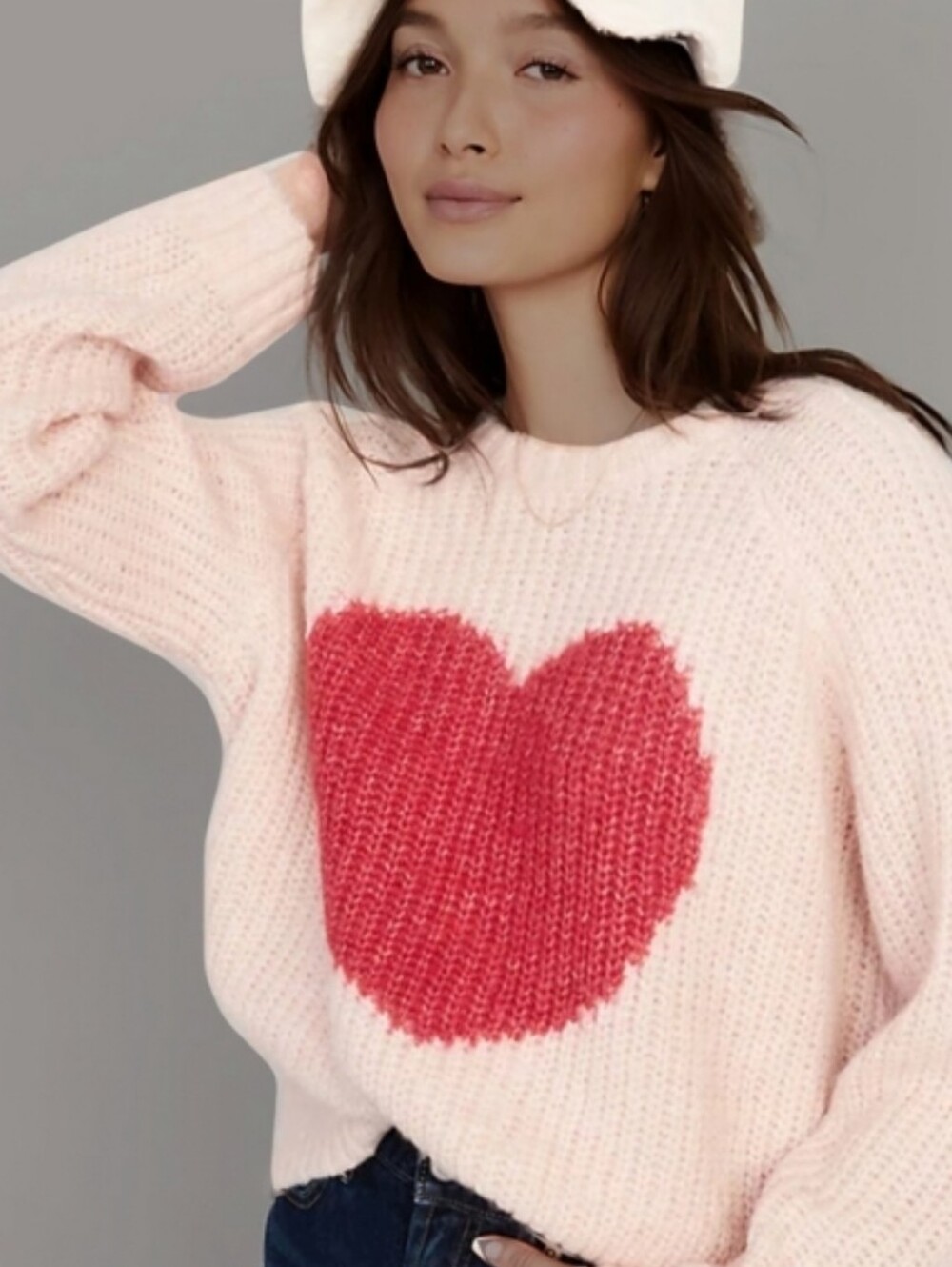 Old Navy - Cozy Jaquard Heart Sweater - Size Small